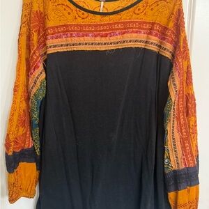 Free People Bohemian Multicolor Long Sleeve Top